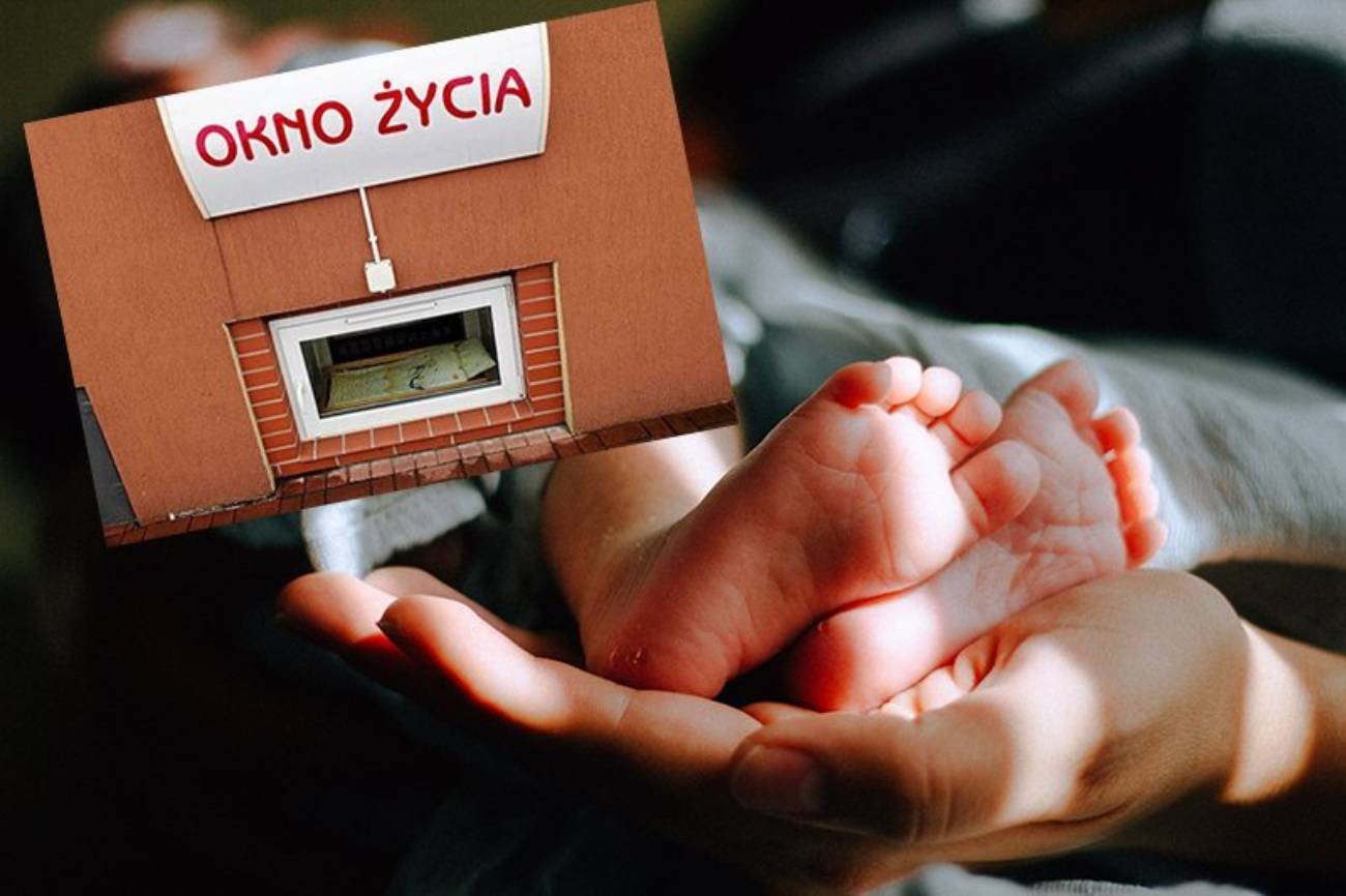 Małe stópki dziecka i okno życia