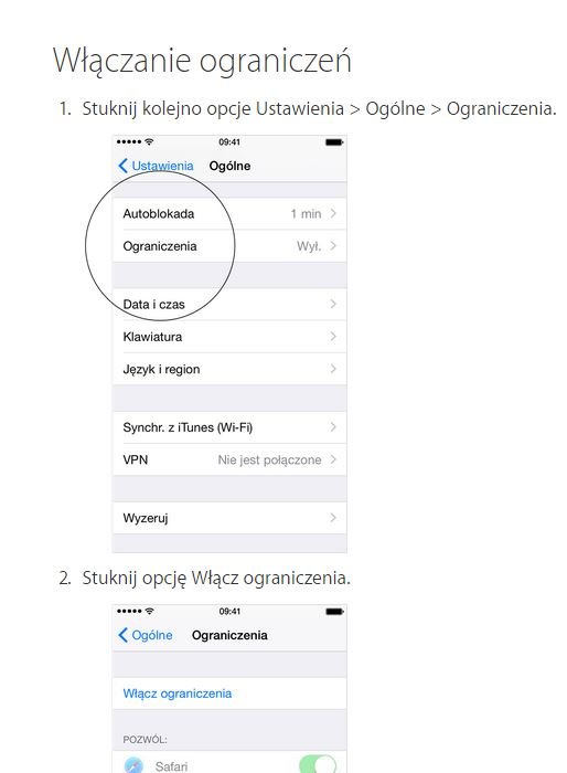 Włączanie ograniczeń jest proste i szybkie