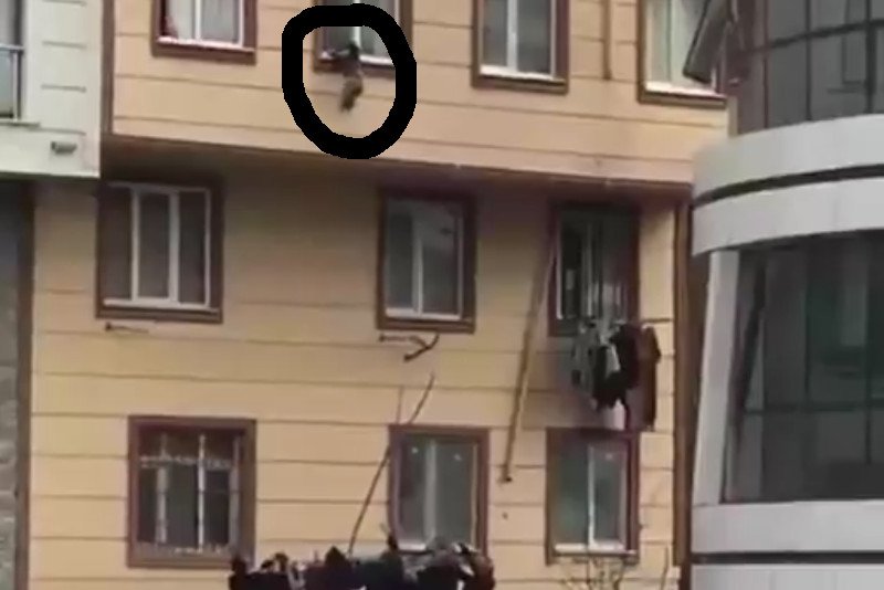 Dziecko wychodzi przez okno, przechodnie uratowali mu życie.