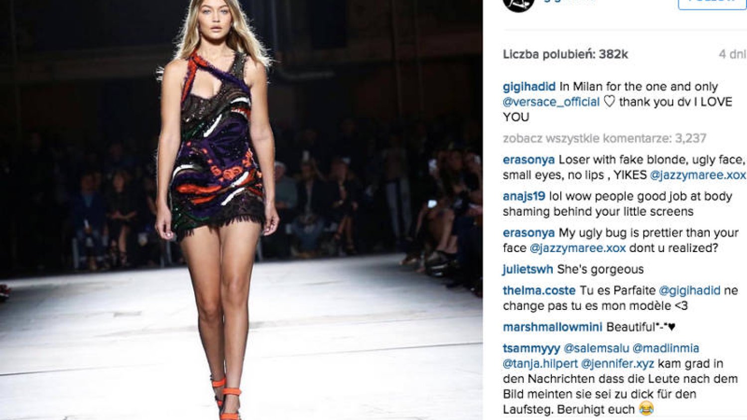 Komentarze obok zdjęcia modelki zadziwiają...Czy naprawdę ludzie nie mają się czym zajmować?