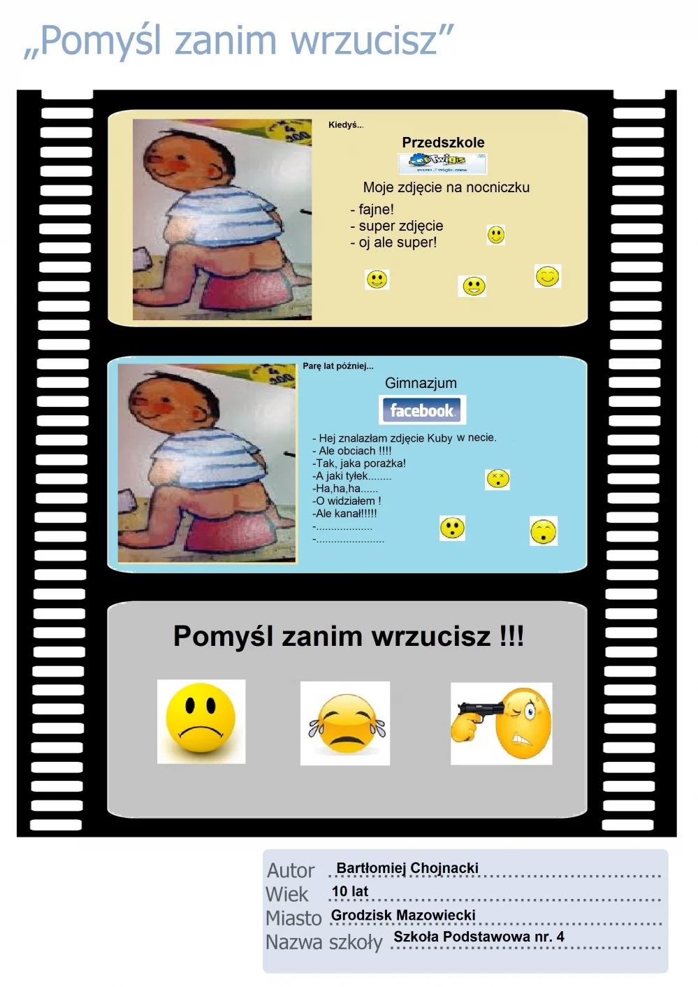 Praca konkursowa "Pomyśl zanim wrzucisz"