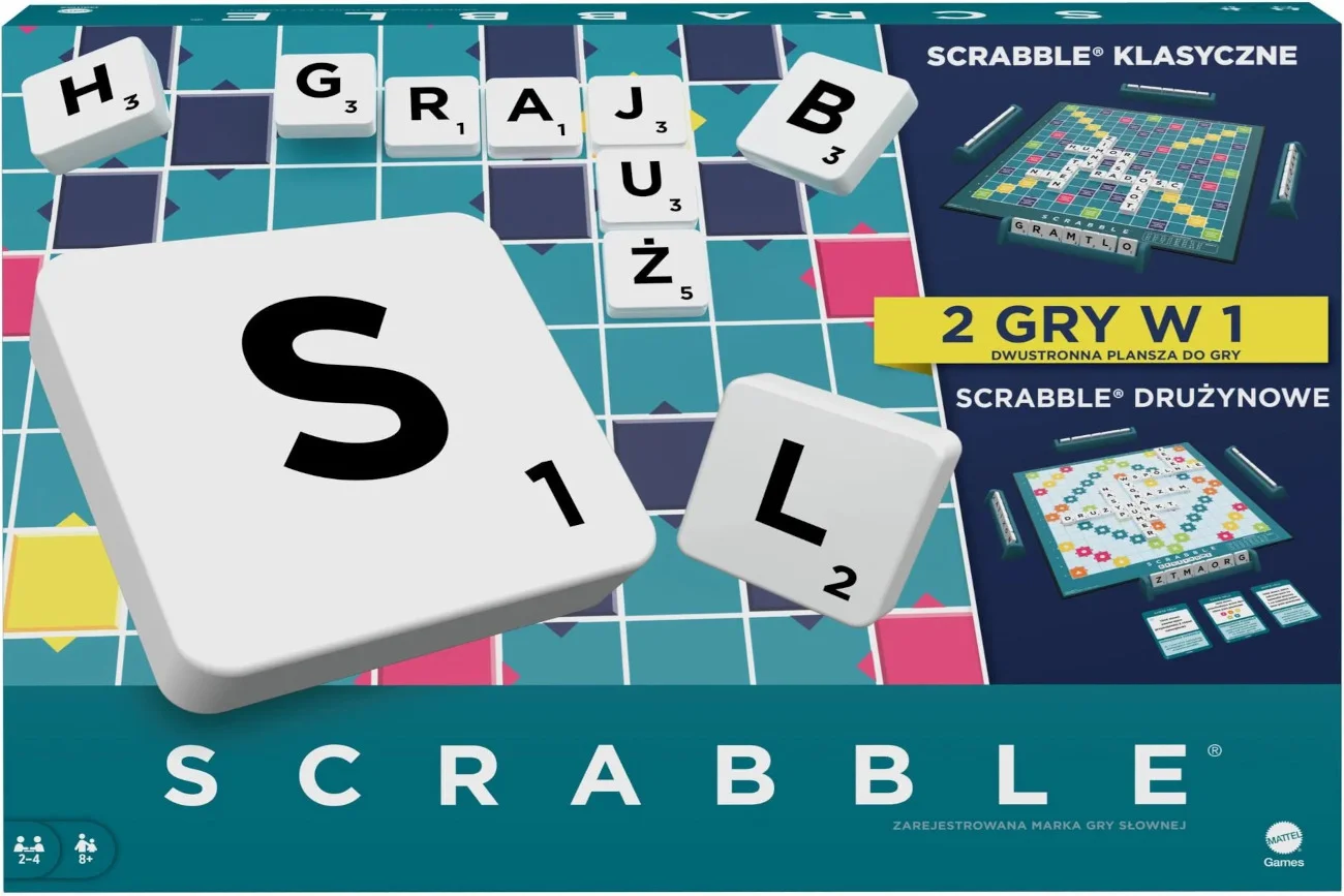 Scrabble drużynowe Mattel.