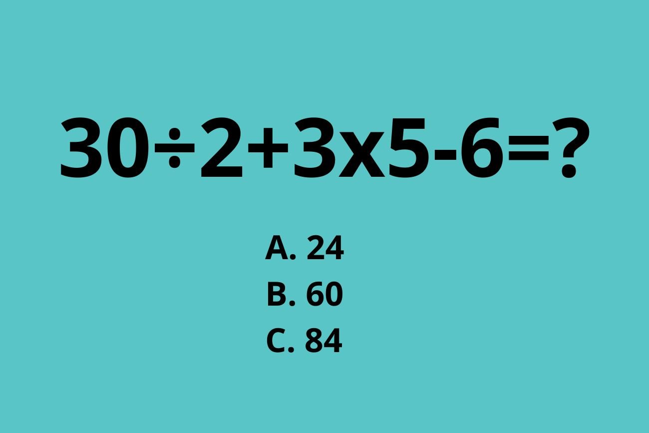 Ile to jest 30÷2+3x5-6? Podchwytliwe równanie dla dzieci przerasta dorosłych