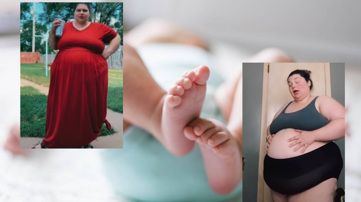 Stópki dziecka i mama plus size