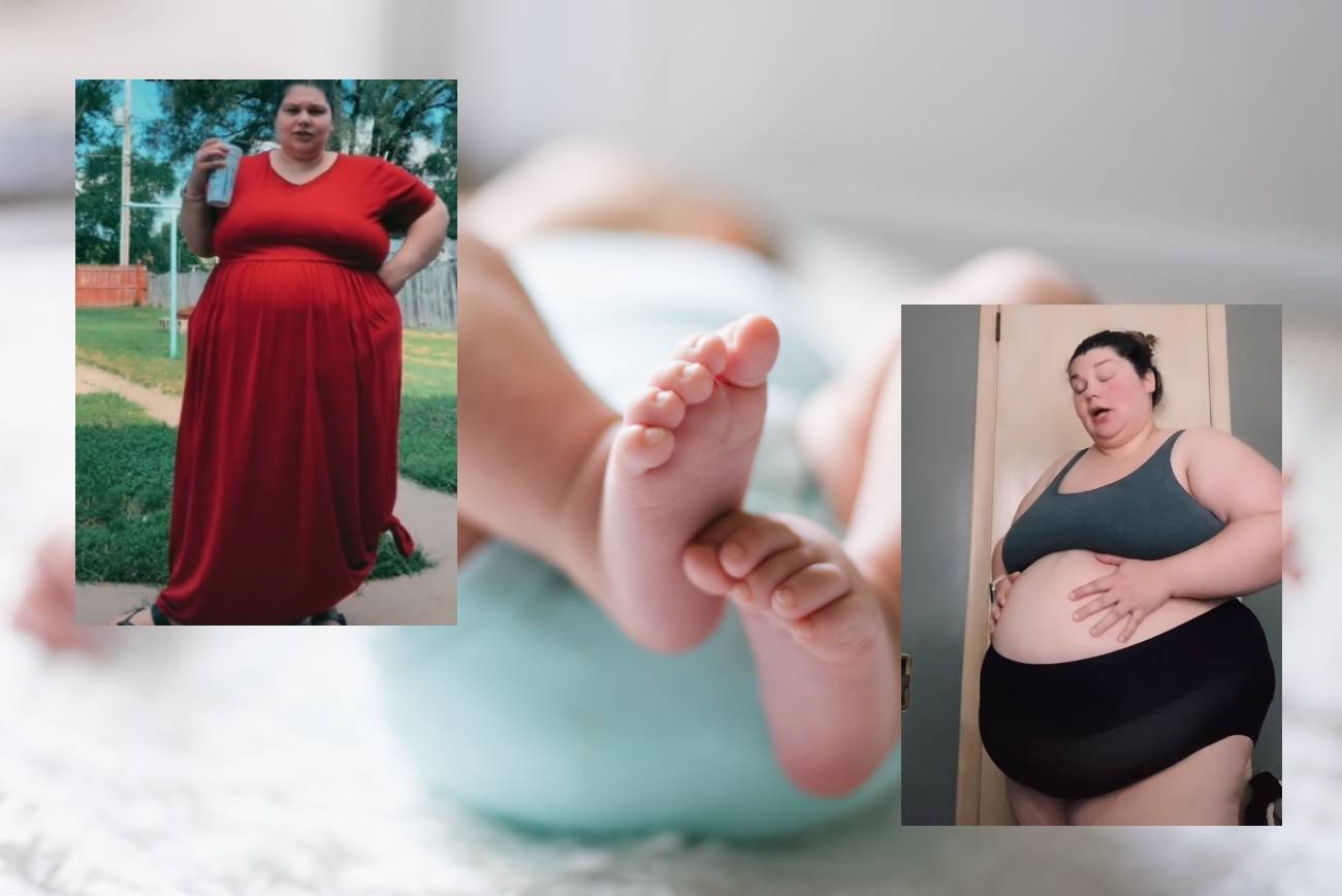 Stópki dziecka i mama plus size