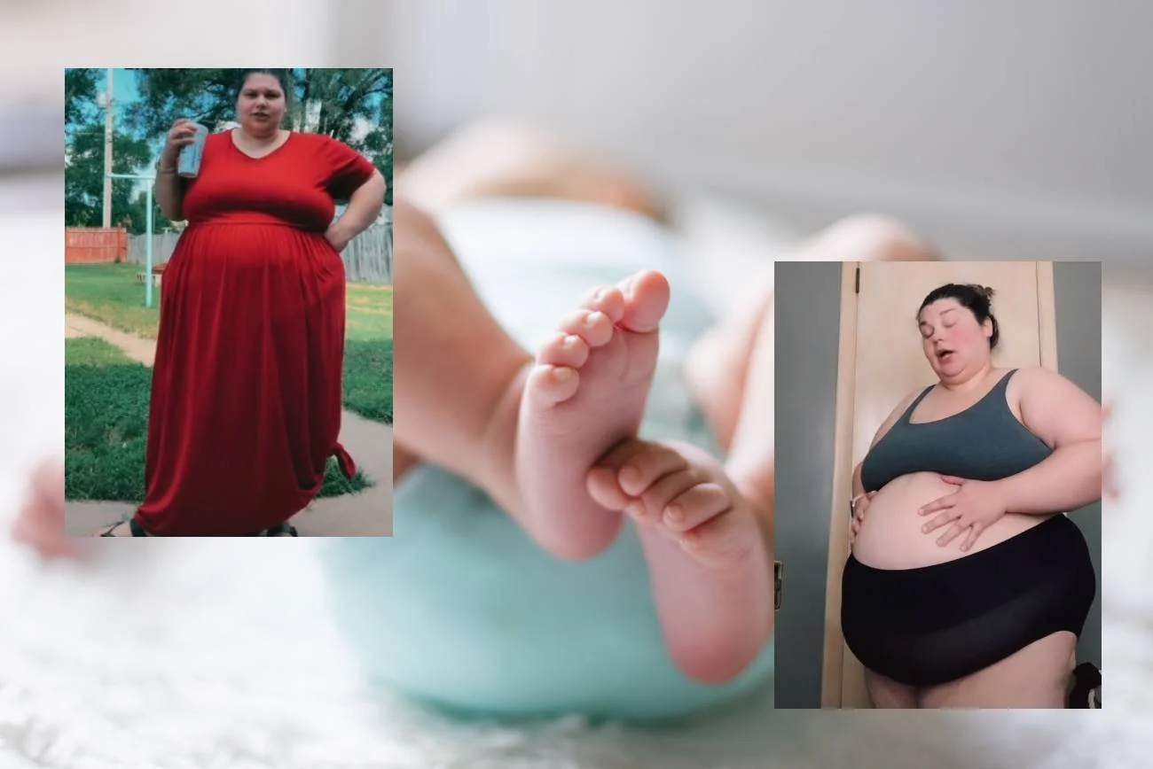 Stópki dziecka i mama plus size