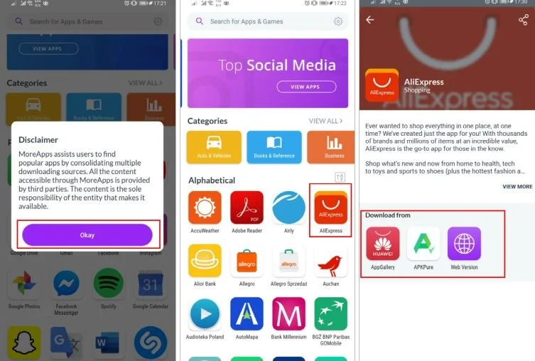 MoreApps oferuje szereg linków do sprawdzonych źródeł, z których można pobrać poszukiwaną aplikację czy grę