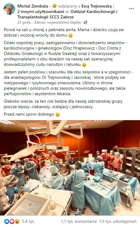 Skomplikowany poród i operacja aorty w Zabrzu