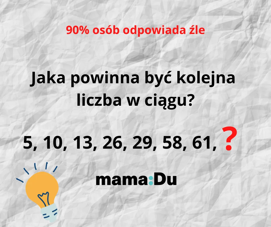 Czy wiesz, jaka liczba powinna znaleźć się w miejscu znaku zapytania?