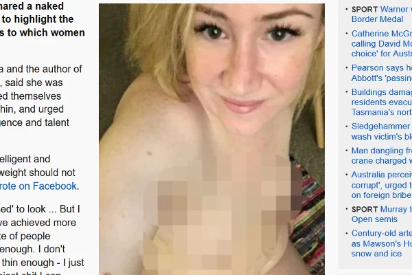 Fot. screen z Facebooka Rosie Waterland za: [url=http://www.abc.net.au/news/2016-01-21/rosie-waterland-naked-selfie-facebook-post-beauty-standards/7104742]abc.net.au[/url]