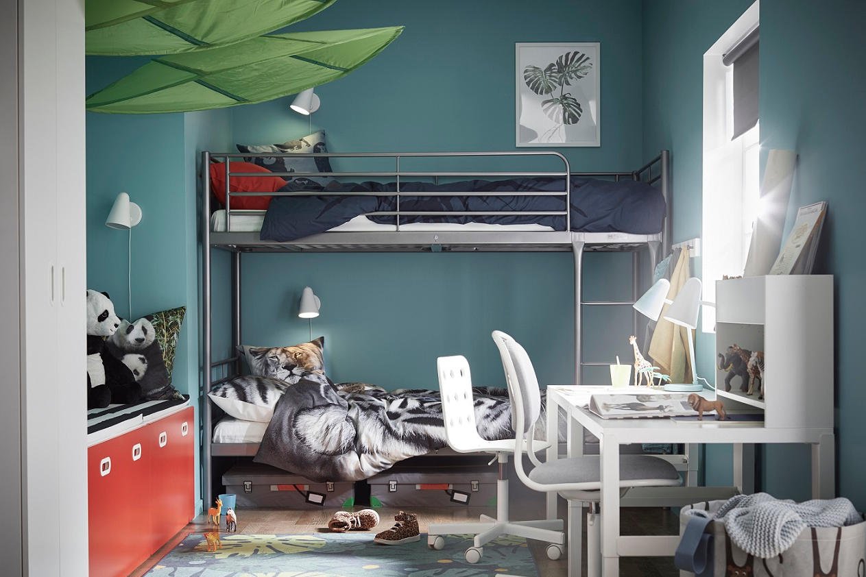 Pokój dla rodzeństwa z łóżkiem pietrowym