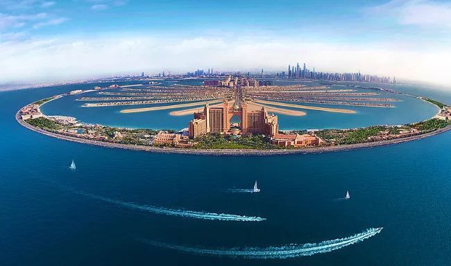 Atlantis the Palm z lotu ptaka.