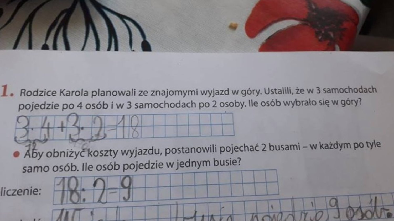 Błąd w zadaniu z matematyki zniesmaczył rodziców