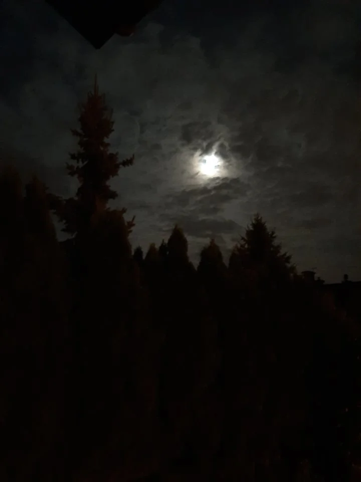Nocne niebo dzień przed Pełnią Krwawego Księżyca