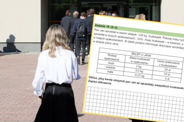 Uczniowie ósmej klasy idą na egzamin z matematyki.