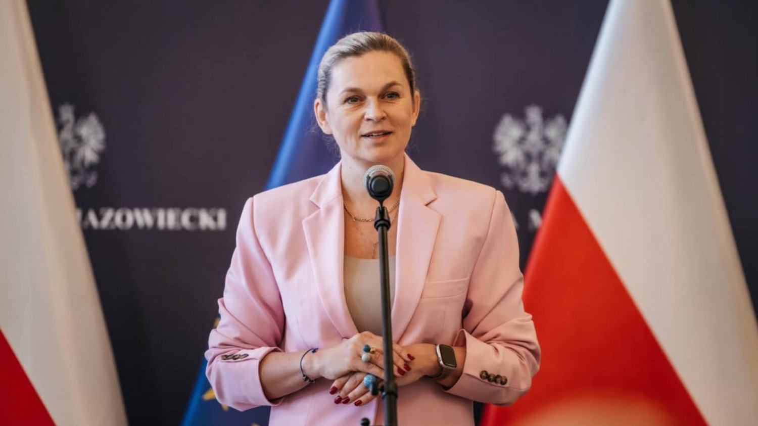 Barbara Nowacka podczas przemówienia Barbara Nowacka podczas przemówienia