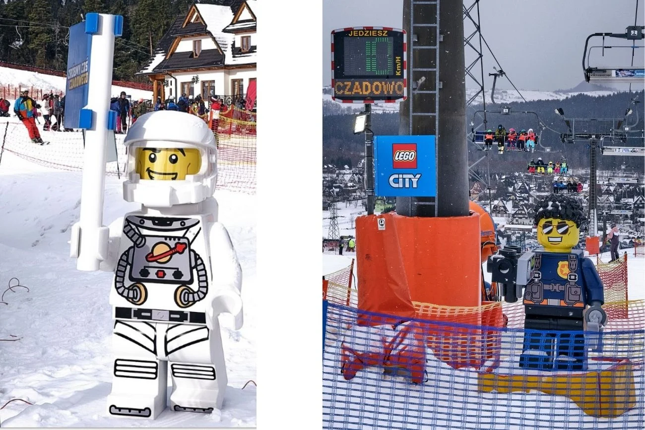 Do 160-centymetrowych "minifigurek" z kultowych zestawów LEGO City, ulokowanych w kilku miejscach na terenie stoku Kotelnica Białczańska, można swobodnie podejść i zrobić sobie zdjęcie