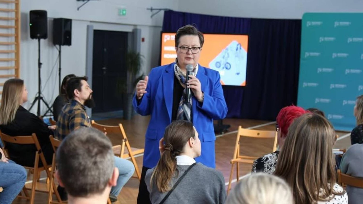 Katarzyna Lubnauer, wiceszefowa MEN podczas przemówienia Katarzyna Lubnauer, wiceszefowa MEN podczas przemówienia