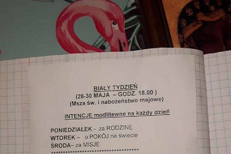 Notatka w szkolnym zeszycie