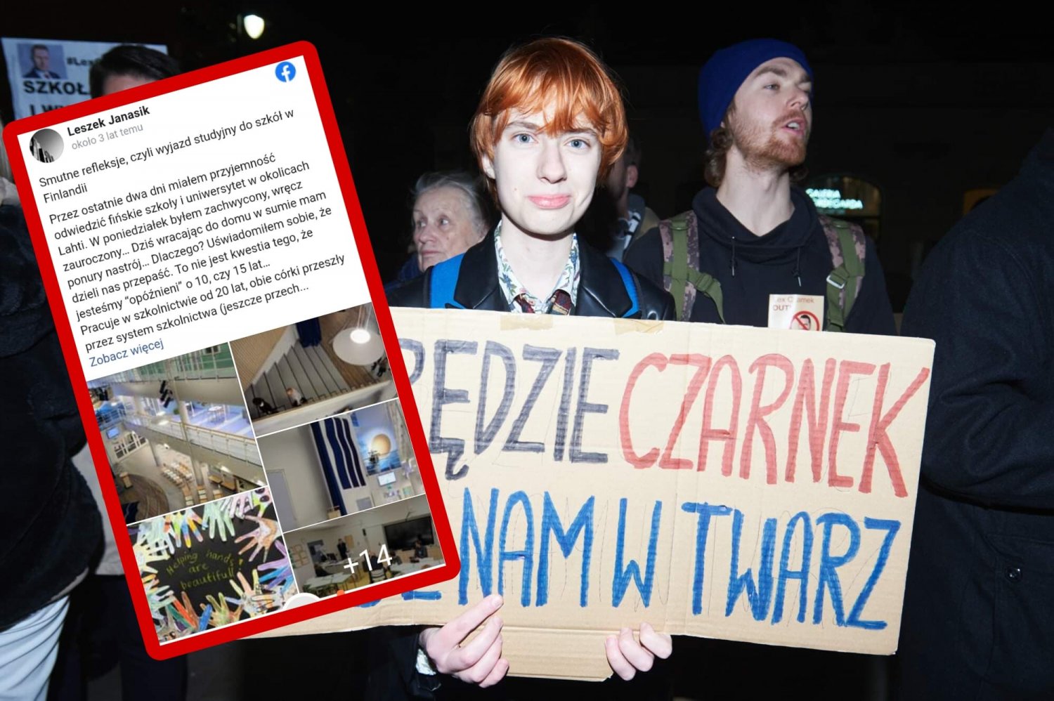 Manifestacja pod Ministerstwem edukacji.