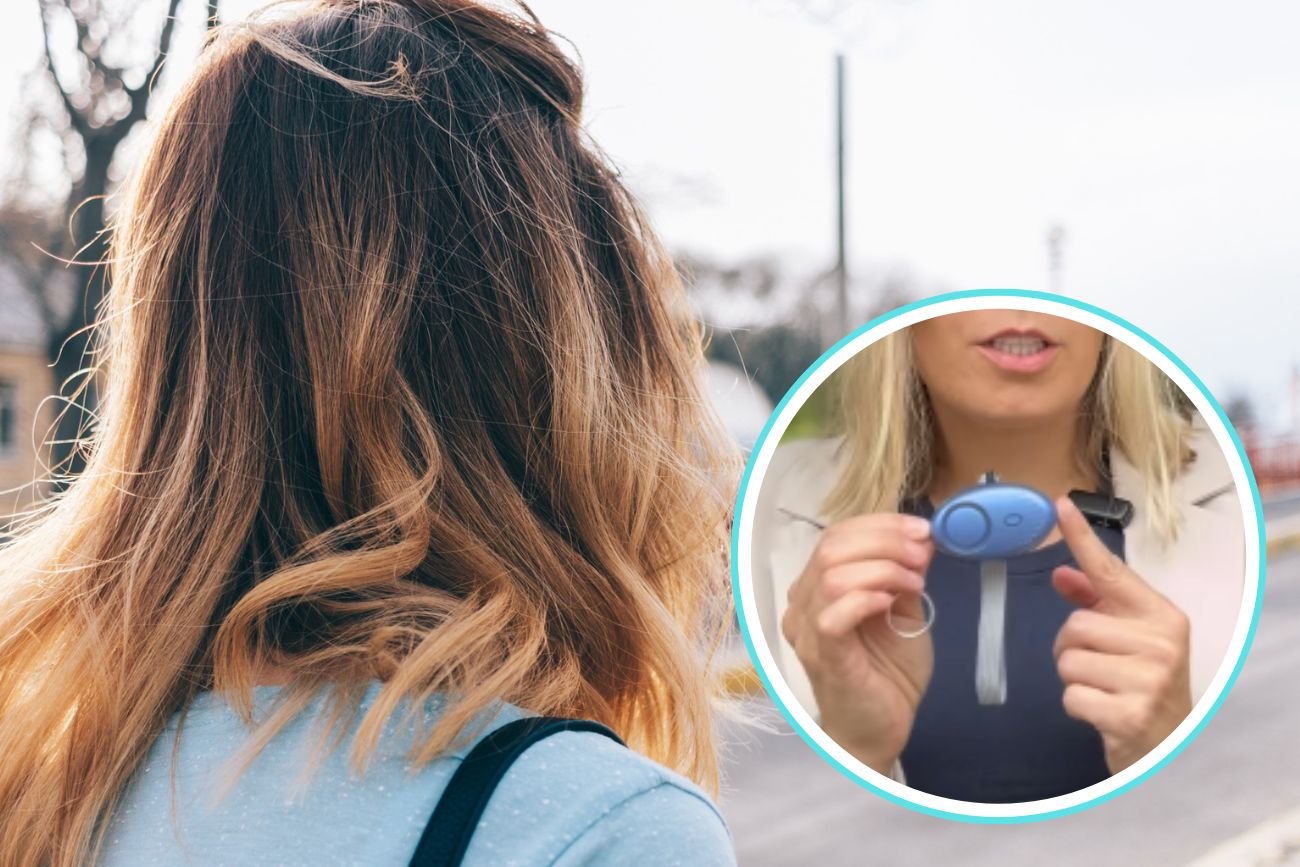 policjantka poleca zakup alarmu osobistego