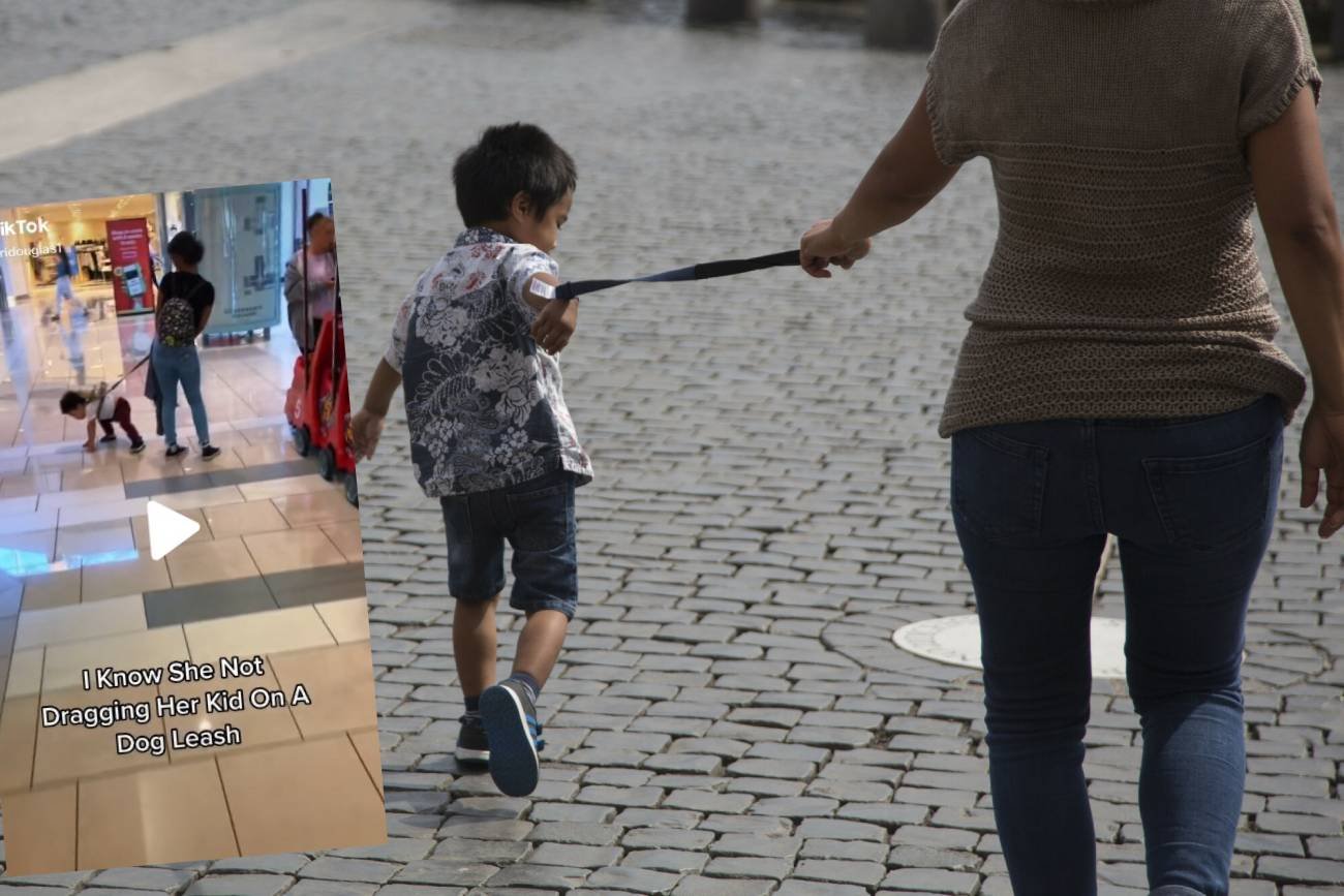 smycz dla dziecka, dziecko na smyczy, dziecko ucieka na spacerze, dziecko się nie słucha i ucieka, film na tiktoku, smycz dla psa