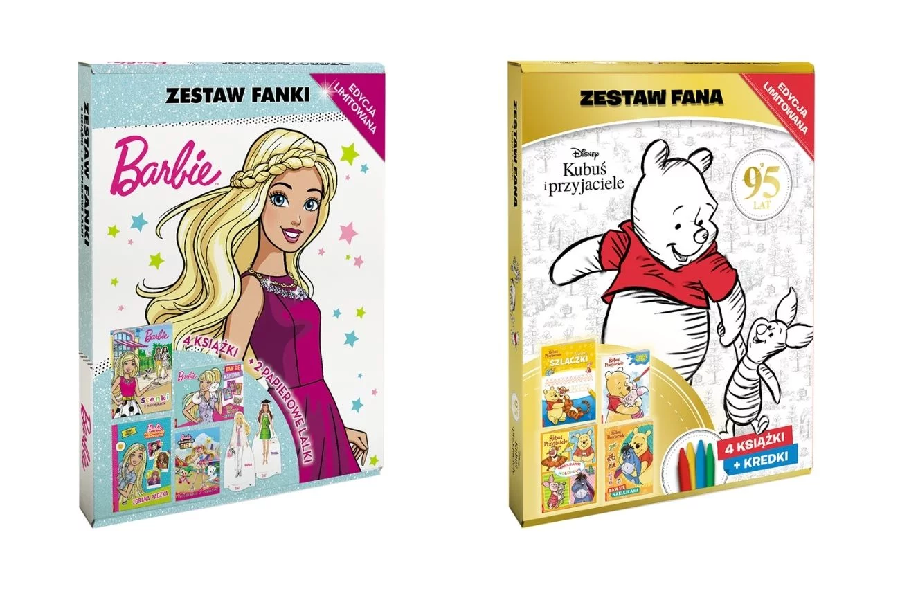 Zestawy książkowe w limitowanym wydaniu dla fanów Barbie oraz Kubusia Puchatka