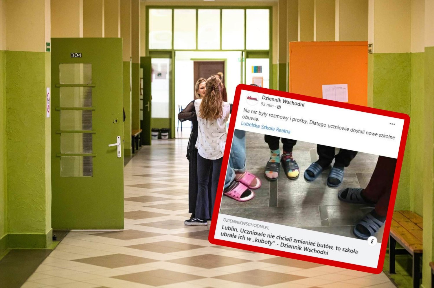 Szkoła kupiła klapki z bazaru dla uczniów. Teraz chętnie zmieniają buty