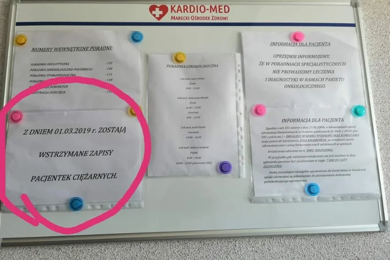 Kartka w Ośrodku Zdrowia zaniepokoiła przyszłe matki