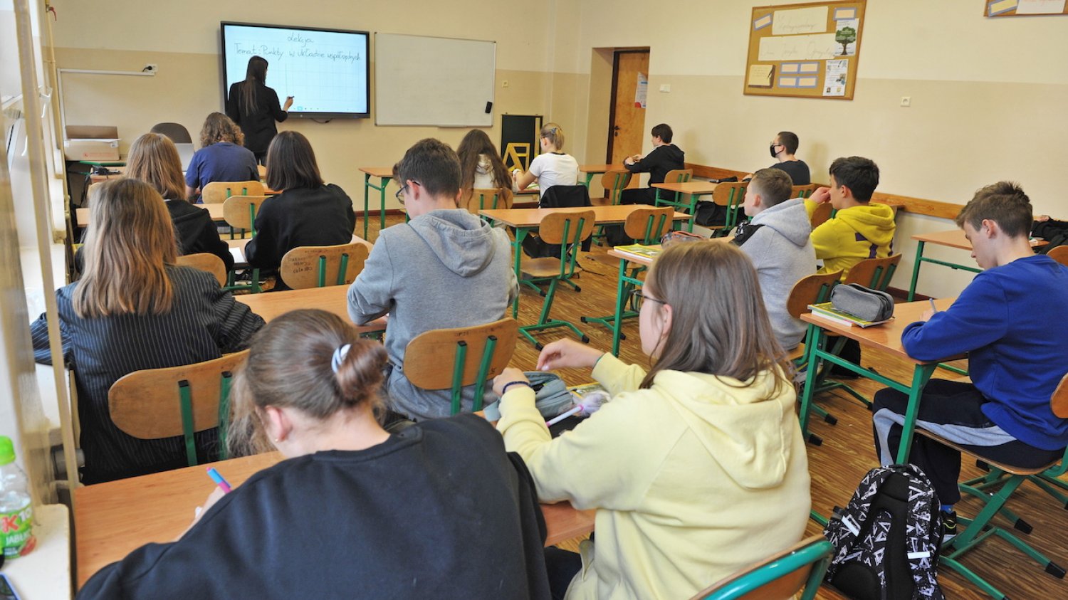 uczniowie podczas lekcji w jednej z katowickich podstawówek