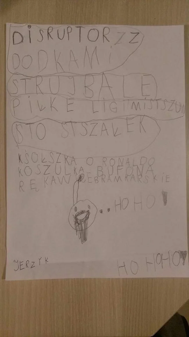 List Jerzyka do Mikołaja.
