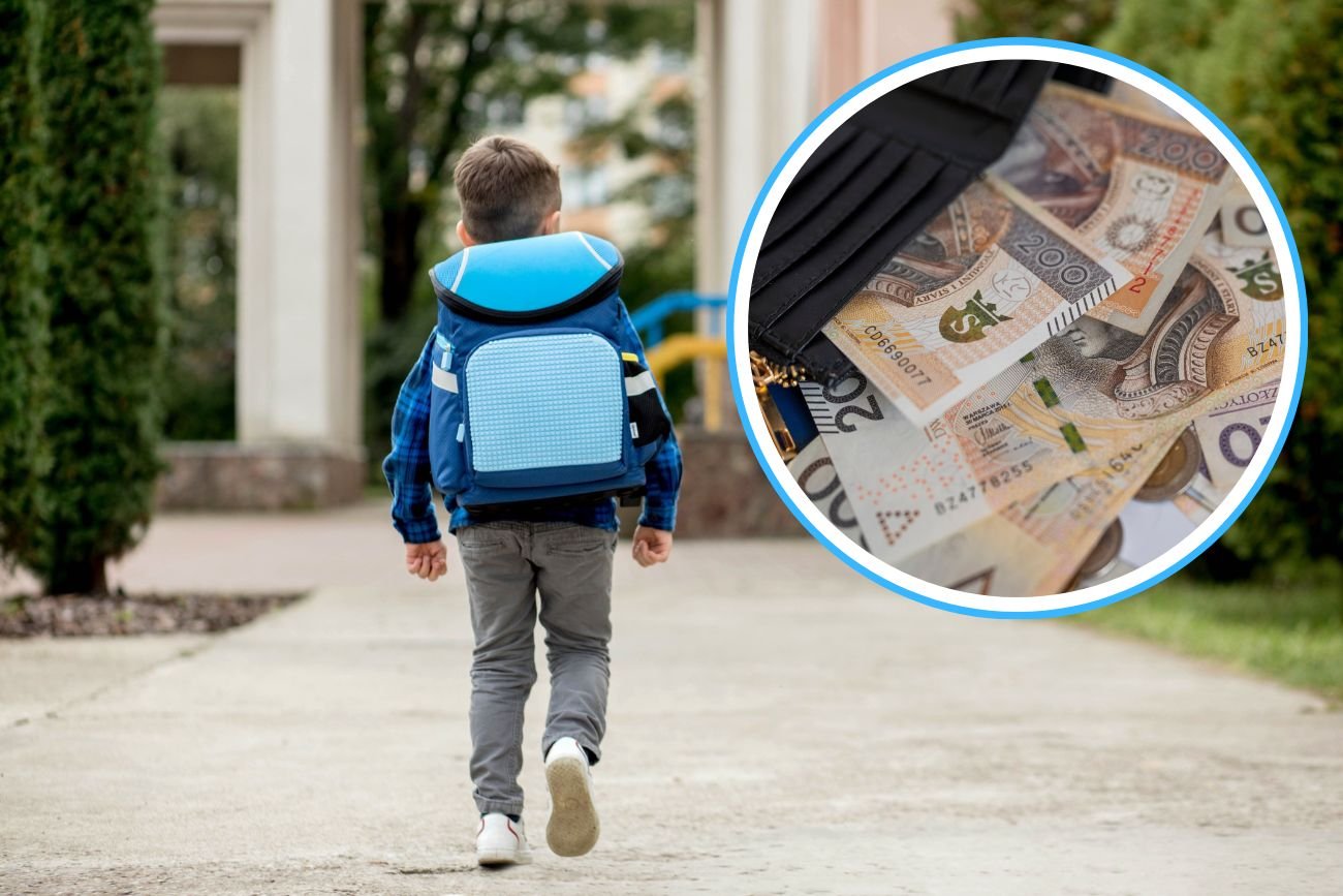 chłopiec idzie do szkoły