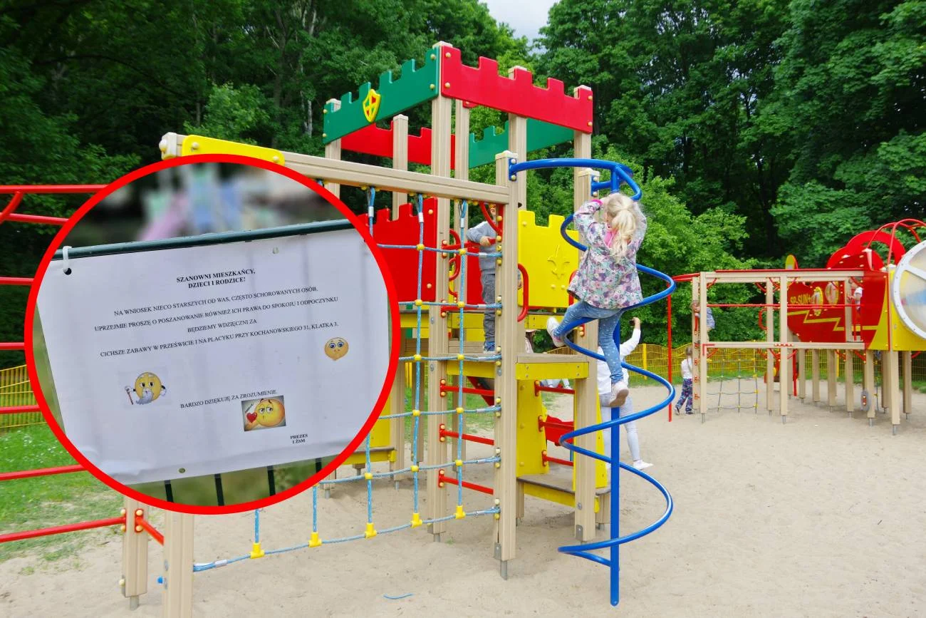plac zabaw, głośna zabawa, zabawa dzieci, osiedle bloków, mieszkanie w bloku, plac zabaw na osiedlu, Bielany, warszawskie Bielany, Warszawa