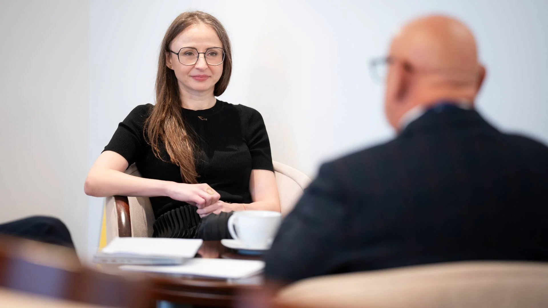 Agnieszka Dziemianowicz-Bąk podczas rozmowy Agnieszka Dziemianowicz-Bąk podczas rozmowy