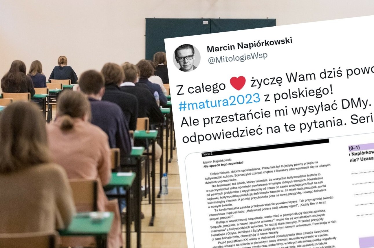 Autor tekstu cytowanego w próbnej maturze: "Nie mam pojęcia, jak odpowiedzieć na te pytania. Serio"