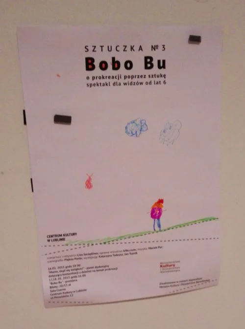 Plakat spektaklu "Bobo BU" w CK w Lublinie