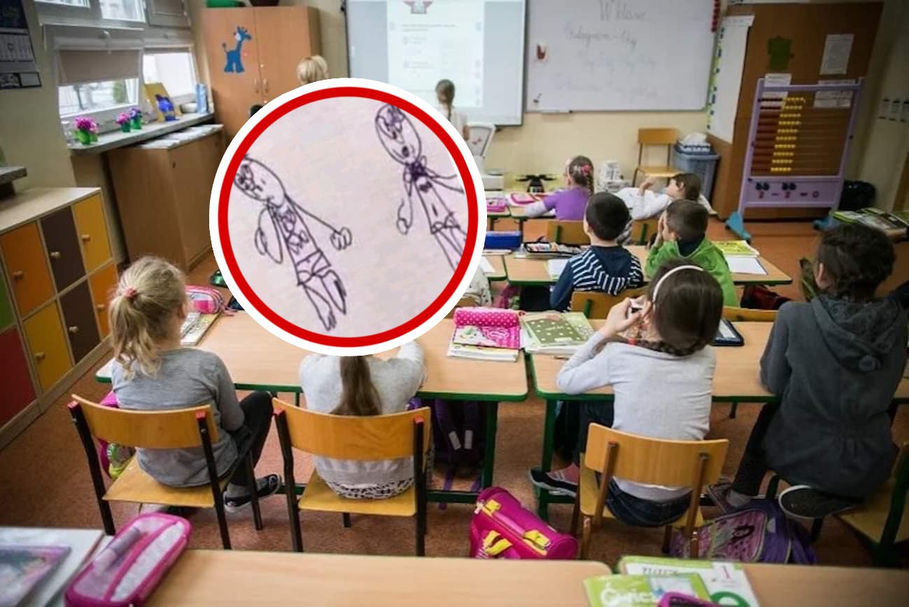Co przedstawia rysunek, który tak zaniepokoił nauczycielkę?