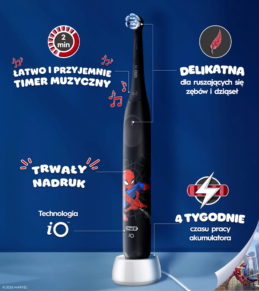 Cechy szczoteczki do zębów Oral-B iO Kids - infografika