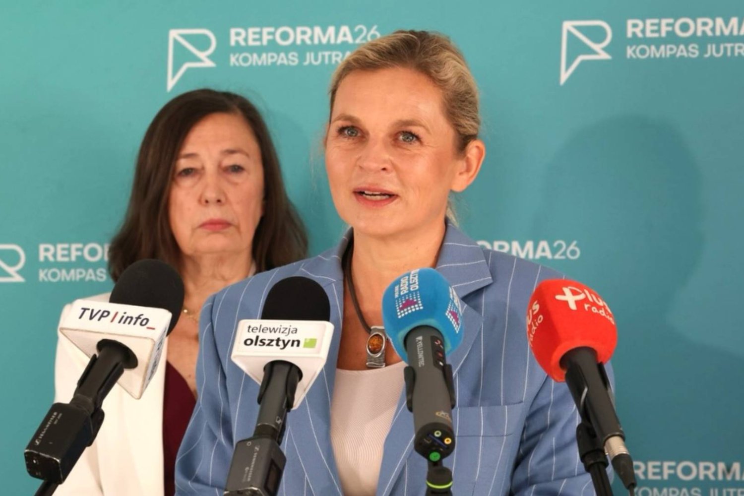 Barbara Nowacka podczas konferencji
