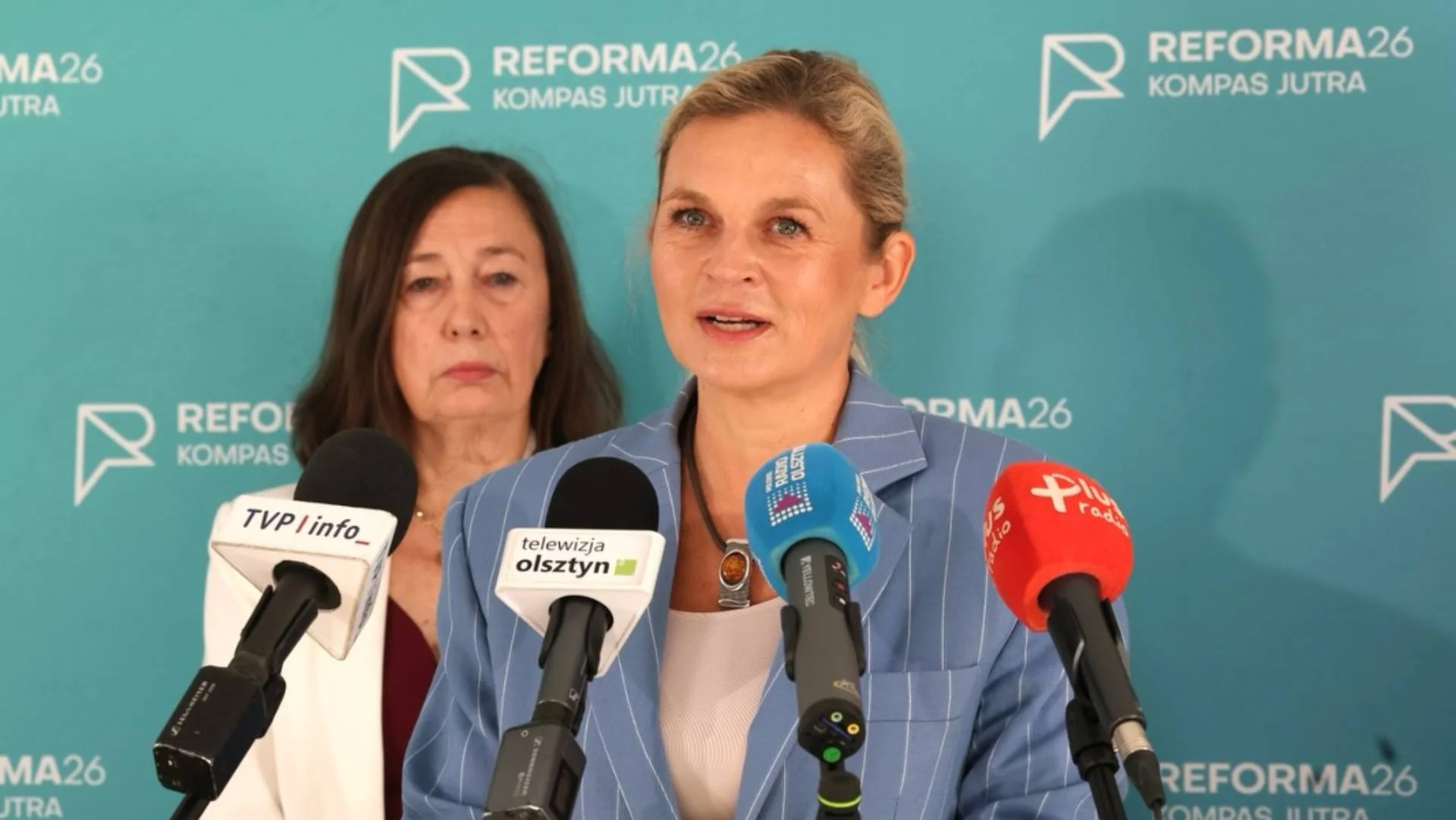 Barbara Nowacka podczas konferencji
