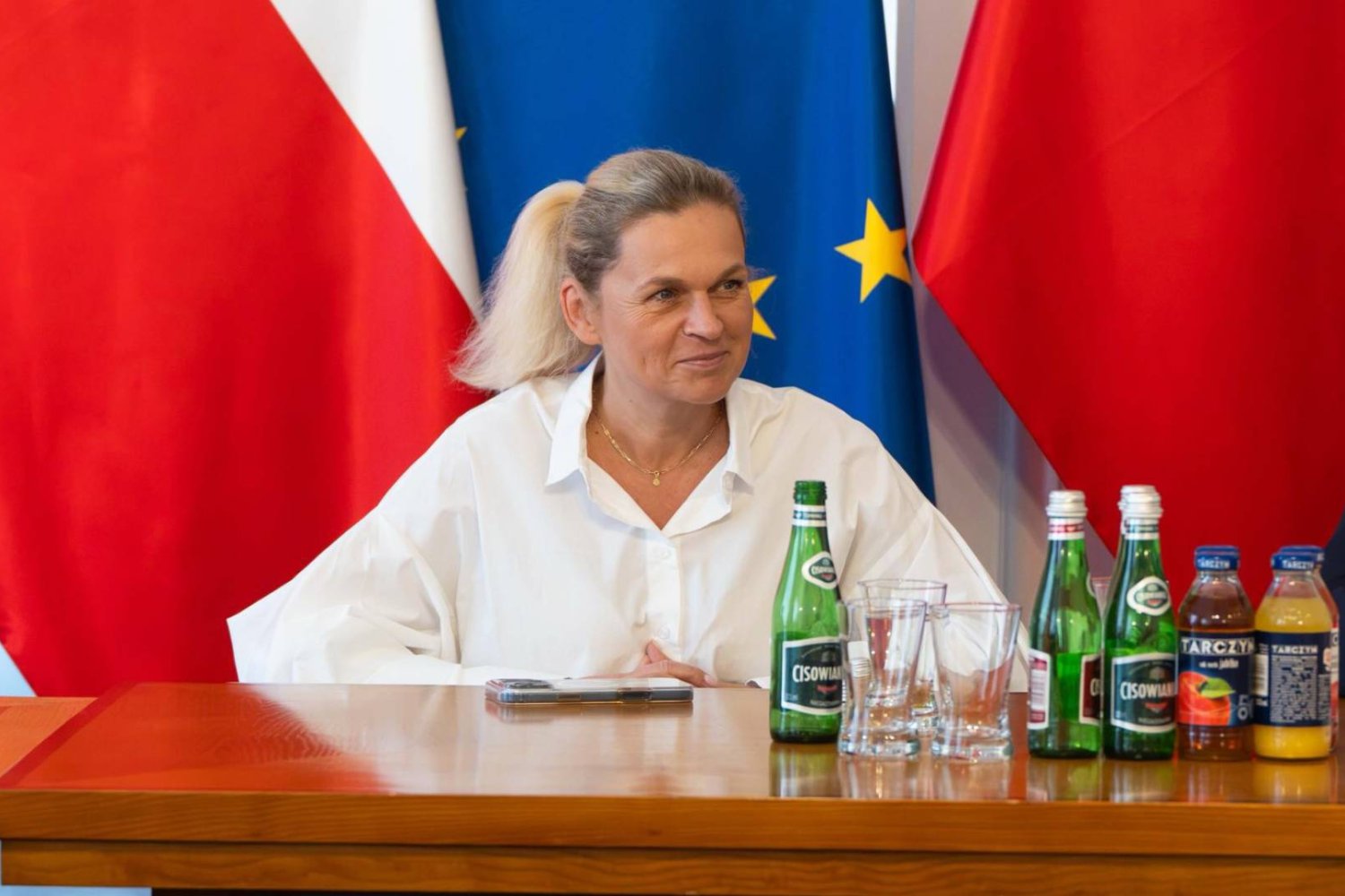 Barbara Nowacka, szefowa MEN, podczas konferencji