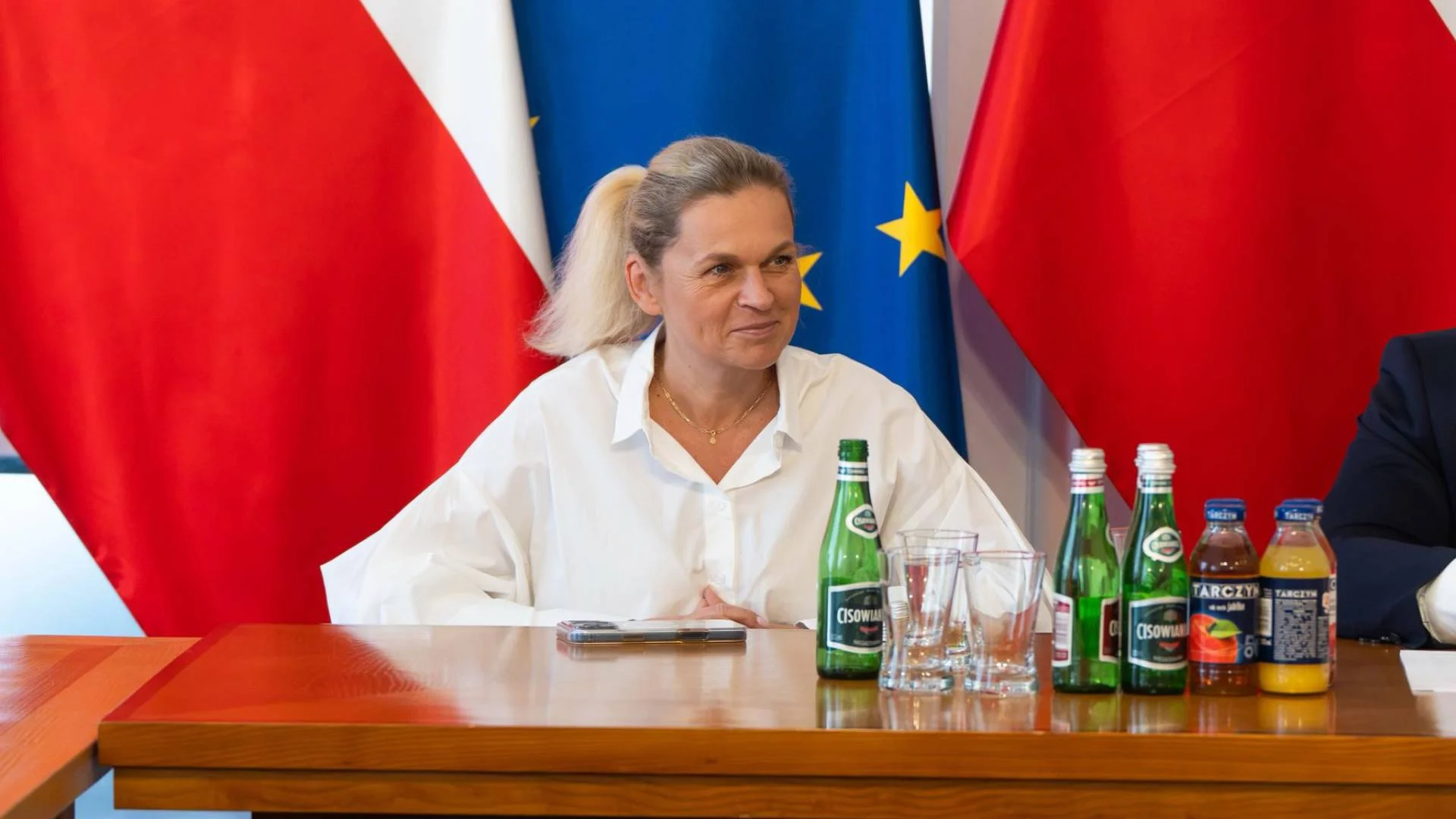 Barbara Nowacka, szefowa MEN, podczas konferencji
