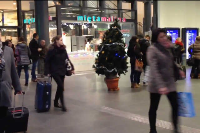 "Człowiek-choinka w Poznaniu"