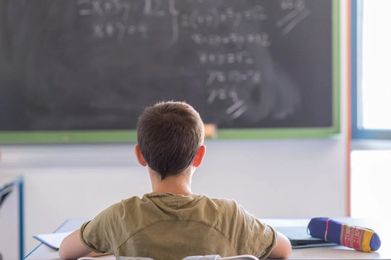 uczeń na lekcji matematyki
