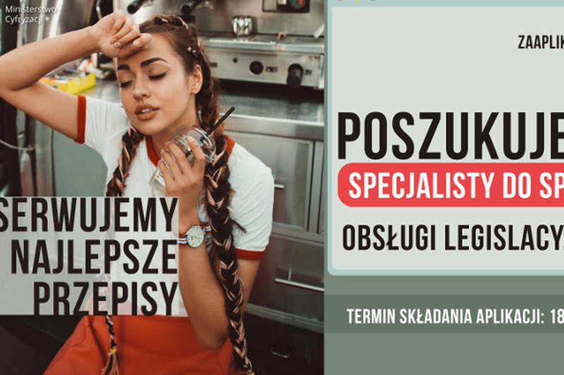 Ogłoszenie o pracę Ministerstwa Cyfryzacji.