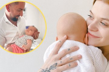 Kobieta trzyma na rękach córkę, którą nazwała Celina.