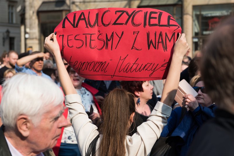 Protest nauczycieli wspierany jest również przez uczniów