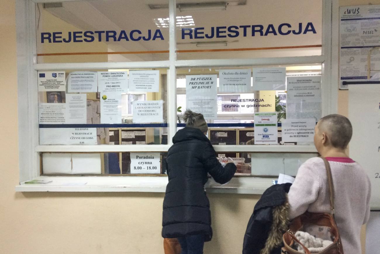 Rejestracja w przychodni.