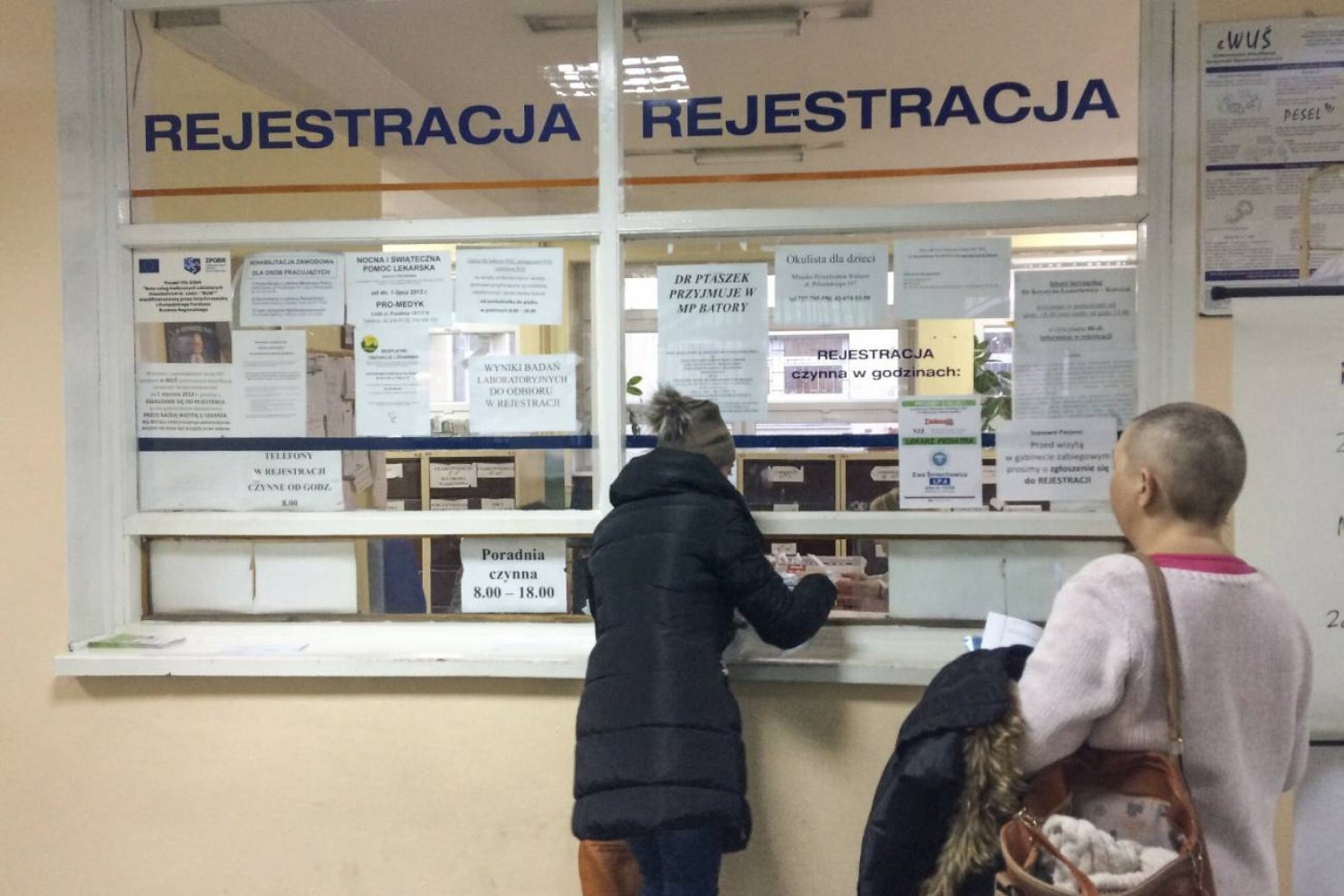 Rejestracja w przychodni.