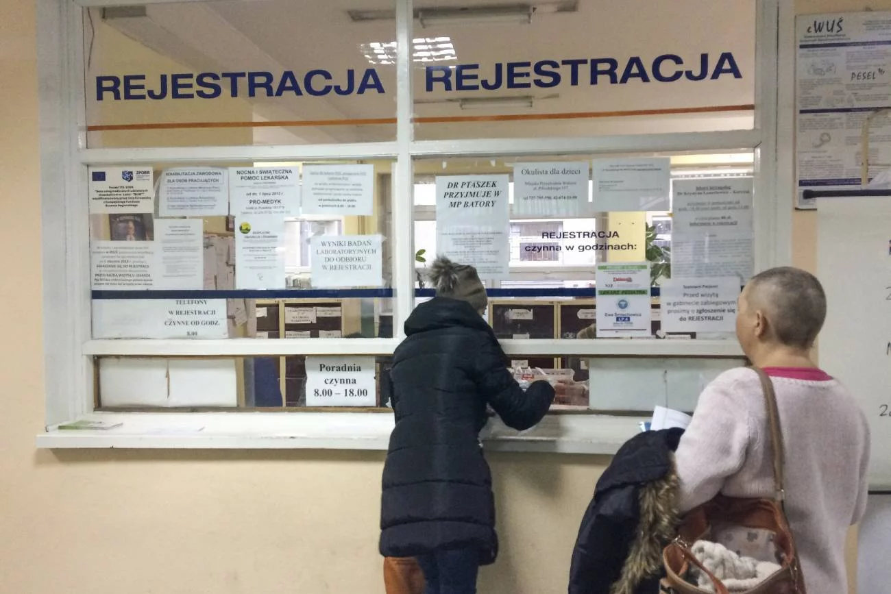 Rejestracja w przychodni.